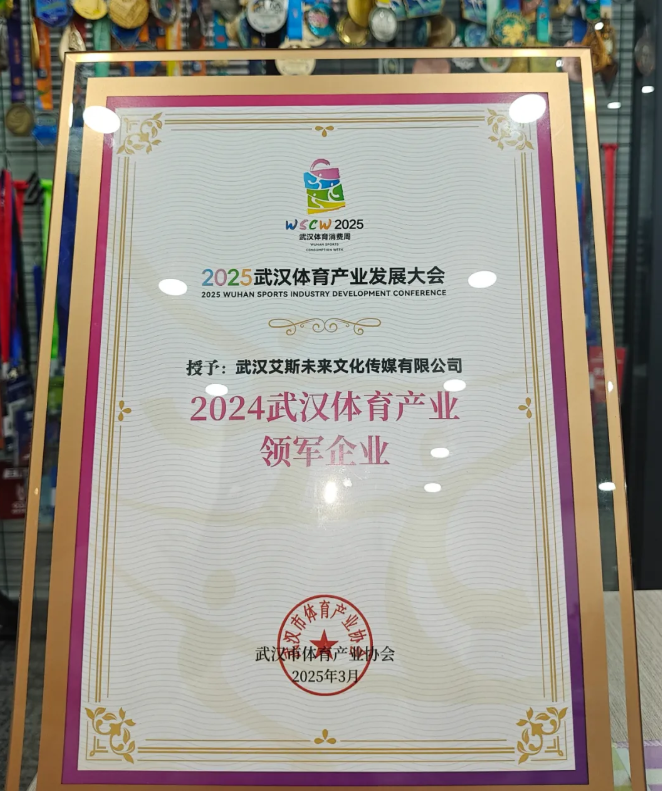 武汉体育产业领军企业证书